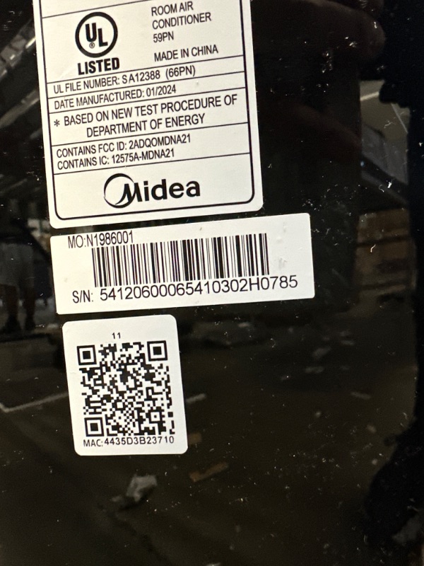 Photo 3 of **SEE NOTES** Midea Duo 14,000 BTU (12,000 BTU SACC) Smart HE Inverter Ultra Quiet Portable Air Conditioner with Heat-Cools Up to 550 Sq. Ft., Works with Alexa/Google Assistant, Includes Remote Control & Window Kit Dual Hose, Inverter 14,000 BTU with Heat