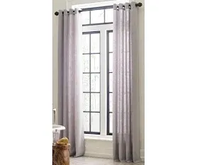 Photo 1 of allen + roth 84-in Grey Light Filtering Grommet Single Curtain Panel