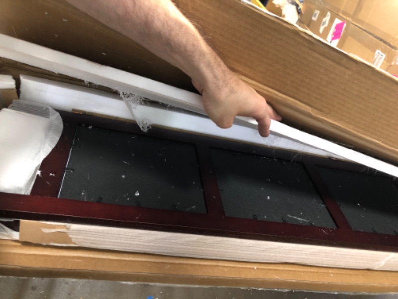 Photo 1 of SZQINJI 3 Panel Photo Room Divider Screen, Solid Wood Divider for Room Separation for 8x10 Picture Frame Without Mat for 5x7 Photo with Mat, Walnut