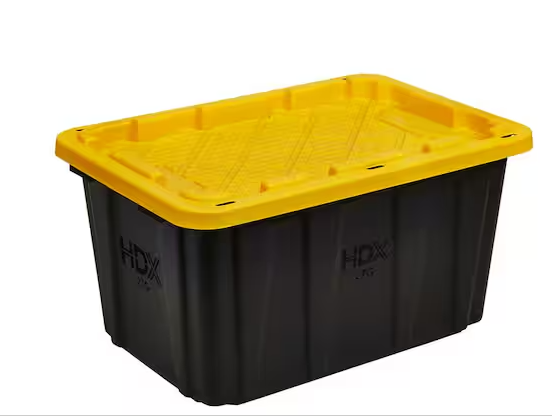 Photo 1 of **LIDS NOT INCLUDED**  HDX 27 Gal. Tough Storage Tote in Black