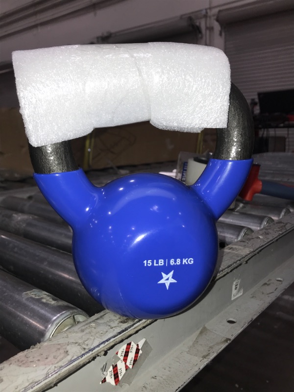 Photo 1 of Yes4All Vinyl Coated Kettlebell Weights, Weight Available: 5, 10, 15, 20, 25, 30, 35, 40, 45, 50 Lb - Strength Training Kettlebells for Weightlifting, Conditioning, Strength & Core Training C. 15LB - Dark Blue
