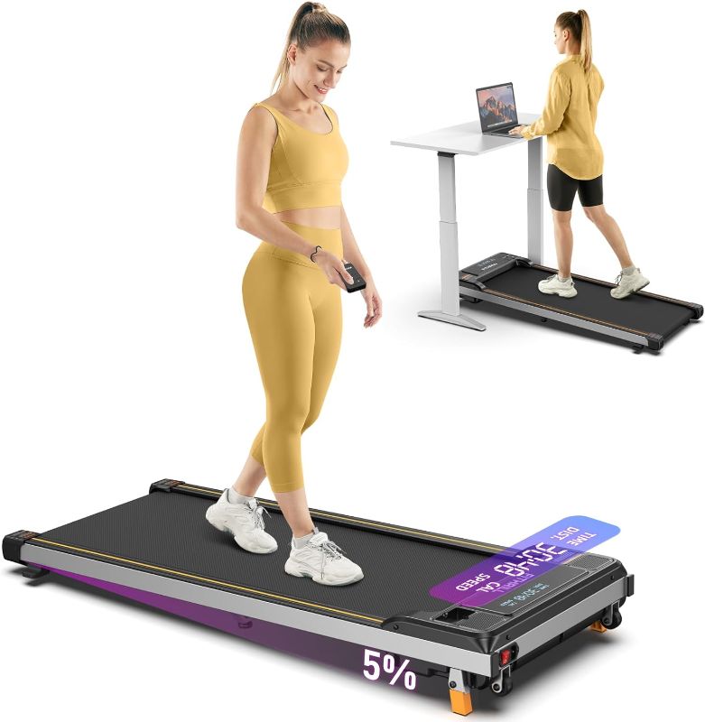 Photo 1 of **NON-REFUNDABLE, PARTS ONLY** Walking Pad Under Desk Treadmill for Home Office, Portable Mini Walking Jogging Treadmill with Incline, 265LBS Capacity, LED Display, Remote Control
