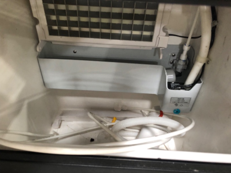 Photo 1 of **CHECK NOTES**VEVOR 110V Commercial Ice Maker Machine 120LBS/24H Stainless Steel Ice Machine with 29LBS Storage for Home Office Shop Bart, 50 Ice Cubes Ready in 11-15Mins, Water Filter and Connection Hose Included 120LBS/24H Single-water inlet