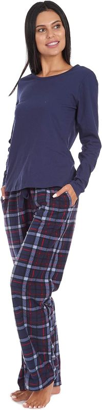 Photo 1 of Cherokee Women's Set, Long Sleeve Cotton Top & Micro Fleece Pants, Soft & Cozy Loungewear XL
