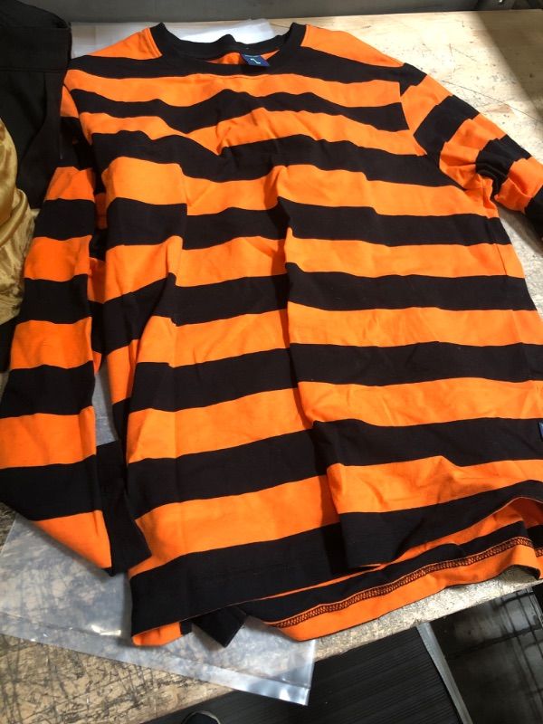 Photo 1 of LARGE BLACK AND ORANGE STRIPED LONG SLEEVE SHIRT