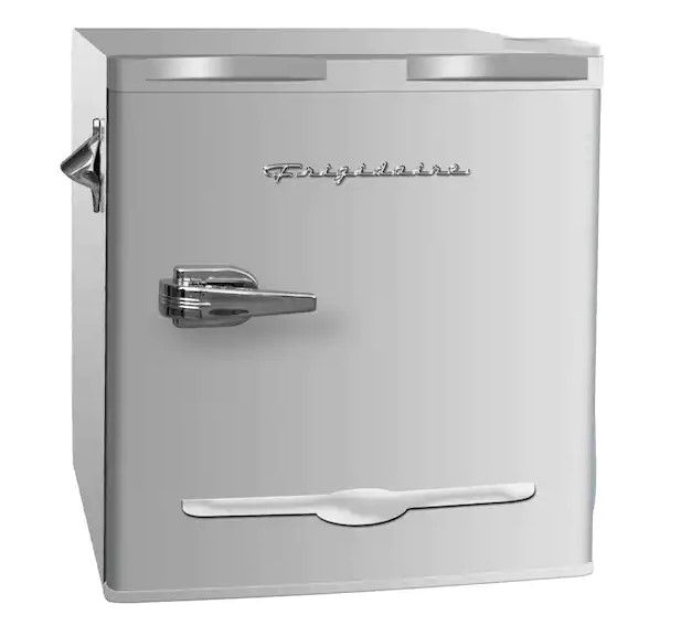 Photo 1 of 1.6 cu. Ft. Retro Mini Refrigerator in Silver Moonbeam
