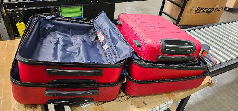 Photo 2 of ***SEE NOTES*** Coolife Luggage 3 Piece Set Suitcase Spinner Hardshell Lightweight TSA Lock (red, 3 piece set(20in24in28in))