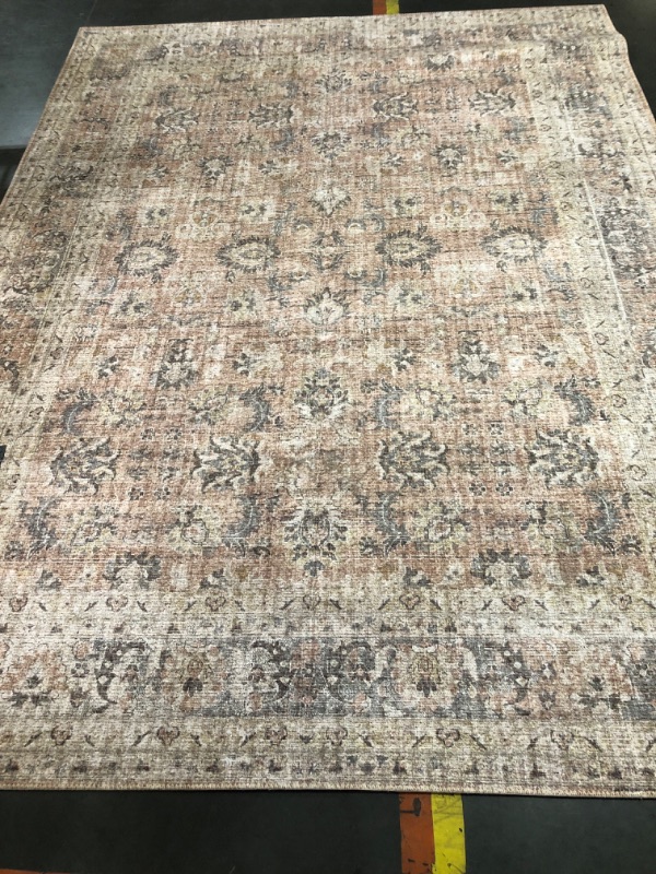 Photo 3 of (used)(see images for damage)Skye Blush/Grey 9 ft. x 12 ft. Traditional Polyester Pile Area Rug