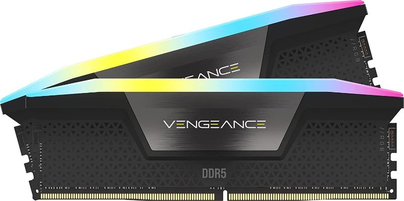 Photo 1 of CORSAIR VENGEANCE RGB DDR5 RAM 64GB (2x32GB) 6000MHz CL30 Intel XMP iCUE Compatible Computer Memory - Black (CMH64GX5M2B6000C30)
