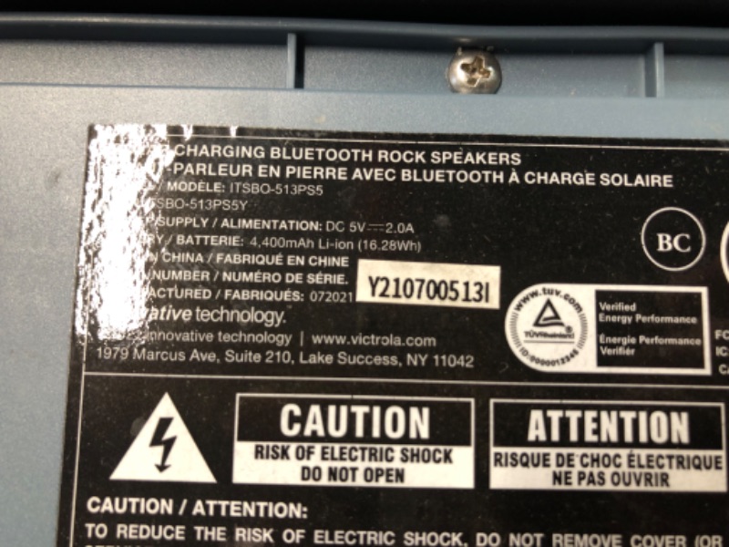 Photo 7 of **NONREFUNDABLE**FOR PARTS OR REPAIR**SEE NOTES**
Victrola Outdoor Rock Speaker Pair - Wireless Bluetooth , for Garden, Patio, Waterproof, Built all Seasons & Solar Powered with Rechargeable Battery