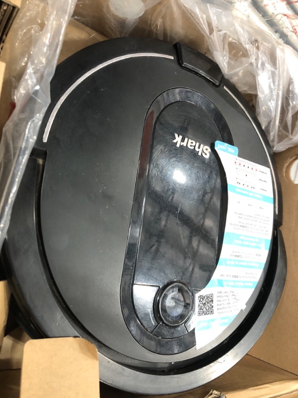 Photo 2 of *MISSING PARTS UNABLE TO TEST* Shark RV2310AE Matrix Self-Emptying Robot Vacuum with Bagless, 45-Day Capacity, Self-Cleaning Brushroll for Pet Hair, No Spots Missed on Carpets & Hard Floors, Precision Home Mapping, Wi-Fi, Black Matrix Robot Vacuum + 45-Da