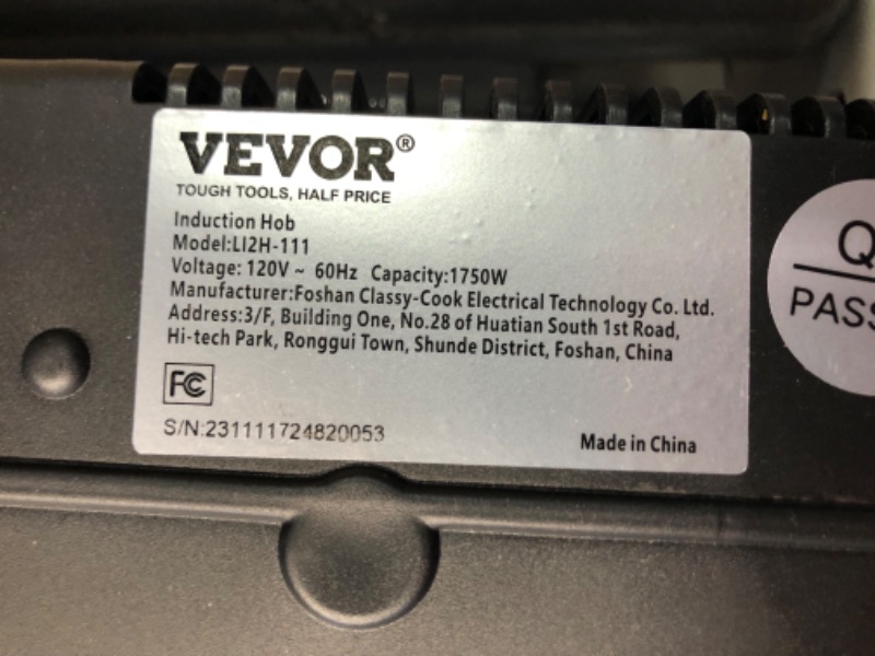 Photo 3 of ***USED - POWERS ON - UNABLE TO TEST FURTHER***
VEVOR Electric Cooktop, 2 Burners, 24'' Induction Stove Top, Built-in Magnetic Cooktop 1800W, 9 Heating Level Multifunctional Burner, LED Touch Screen w/Child Lock & Over-Temperature Protection 24in 2 Burner