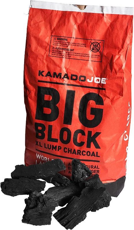 Photo 1 of BAG TAPED DUE TO OPENING Kamado Joe Big Block XL Premium 100% All-Natural Hardwood Lump Charcoal Reusable Up to Three Times and 18-Hour Burn Times, 1-Pack, 20LBS Model KJ-CHAR
