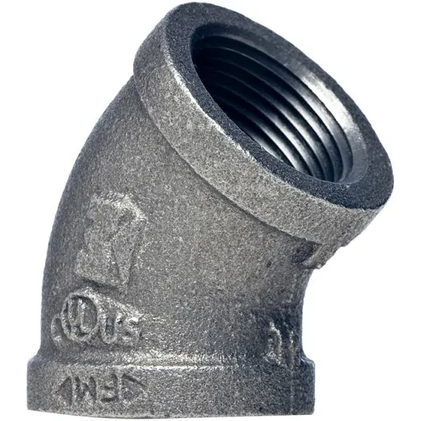 Photo 1 of * CASE OF 5* Mueller Proline 1-in x 1-in Dia 45-Degree Black Iron Elbow Fitting