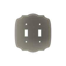 Photo 1 of * PACK OF 5* allen + roth Yalden 2-Gang Brushed Nickel Zinc Indoor Toggle Wall Plate
