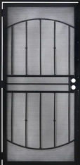 Photo 1 of Arcada 36-in x 81-in Black Steel Surface Mount Universal/Reversible Security Door with Black Screen
