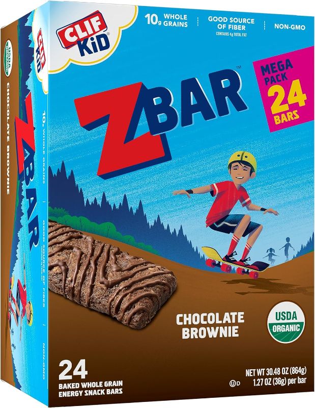 Photo 1 of ** Exp 6/2/24**
CLIF Kid Zbar - Chocolate Brownie - Soft Baked Whole Grain Snack Bars - USDA Organic - Non-GMO - Plant-Based - 1.27 oz. (18 Pack)