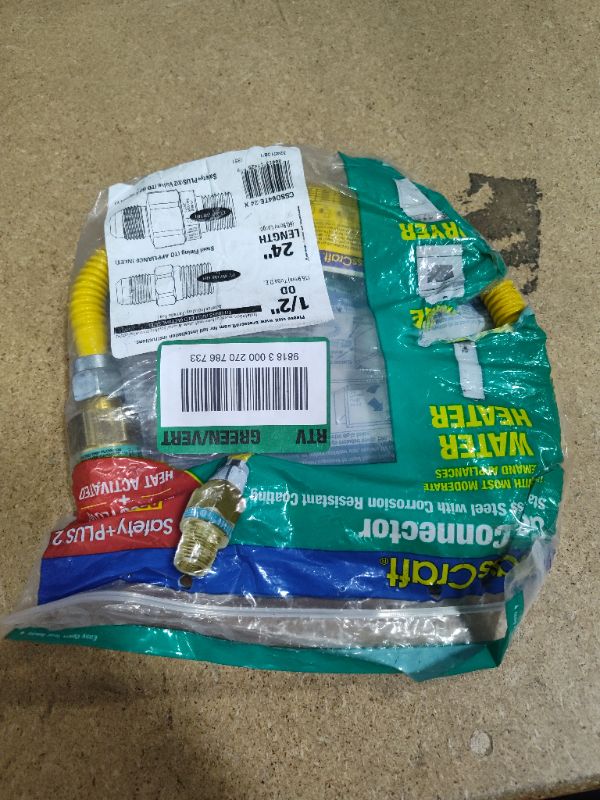 Photo 2 of 1/2 in. MIP x 1/2 in. MIP x 24 in. Gas Connector (1/2 in. OD) w/Safety+Plus2 Thermal Excess Flow Valve (85,000 BTU)
