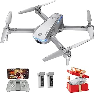 Photo 1 of Ficinto Drone with Camera for Adults Kids, 1080P FHD FPV RC Quadcopter Foldable Drones for Beginners, 3D Flips, Altitude Hold, Headless Mode, 2 Batteries, Toys Gifts for Boys Girls, 90°Adjustable Lens