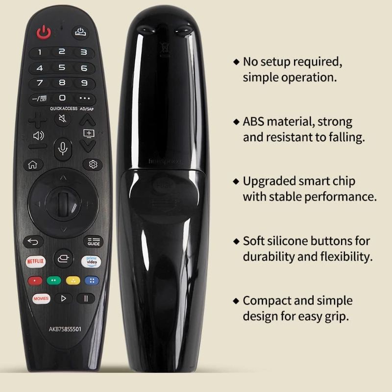 Photo 1 of 20GA AKB75855501 Replacement Remote Control for LG Smart TVs, Infrared Remote Control, Fit for LG Many Smart TV Models (No Voice Function No Pointer Function)
