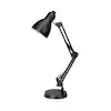 Photo 1 of 22.00 in. Black Adjustable Arm Desk Lamp with Metal Shade
