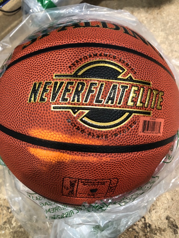 Photo 2 of  *BALL HAS SOME FADING IN COLOR***Spalding NeverFlat Elite Indoor-Outdoor Basketball Official Size 7, 29.5"