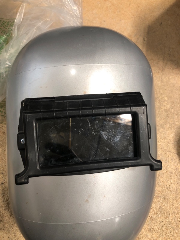 Photo 2 of *** MINOR SCRATHCES ON FRONT***Jackson Safety PL 280 Welding Hood for Pipeline - Flip Front Welding Helmet - Shade 10 (Multiple Headgear Styles and Colors),Silver Non-Slotted Hard Hat Adapter Silver