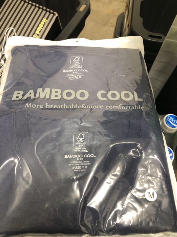 Photo 1 of  BAMBOO COOL Womens V-Neck Tee MEDIUM 2 pack navy