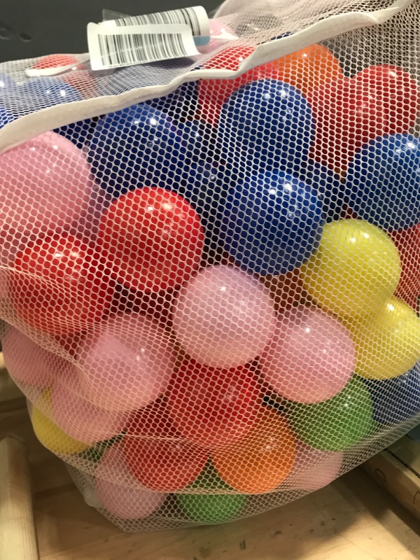 Photo 2 of Click N' Play Plastic Balls for Ball Pit, Phthalate & BPA Free, Crush Proof Play Balls for Ball Pit, Pit Balls in Assorted Colors in Reusable and Durable Storage Mesh Bag with Zipper | 200, 1000 count Bright 200 Count