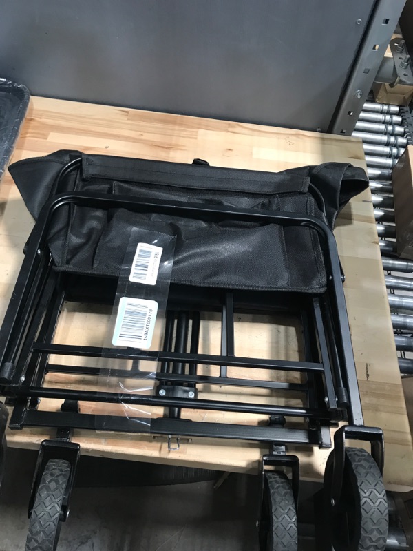 Photo 1 of VEVOR Collapsible Folding Wagon Cart, 220lbs Heavy Duty Wagons Carts Foldable with Wheels, Outdoor Portable Garden Cart Utility Wagon for Groceries Camping Sports with Large Capacity & Drink Holder 220LBS Load Capacity