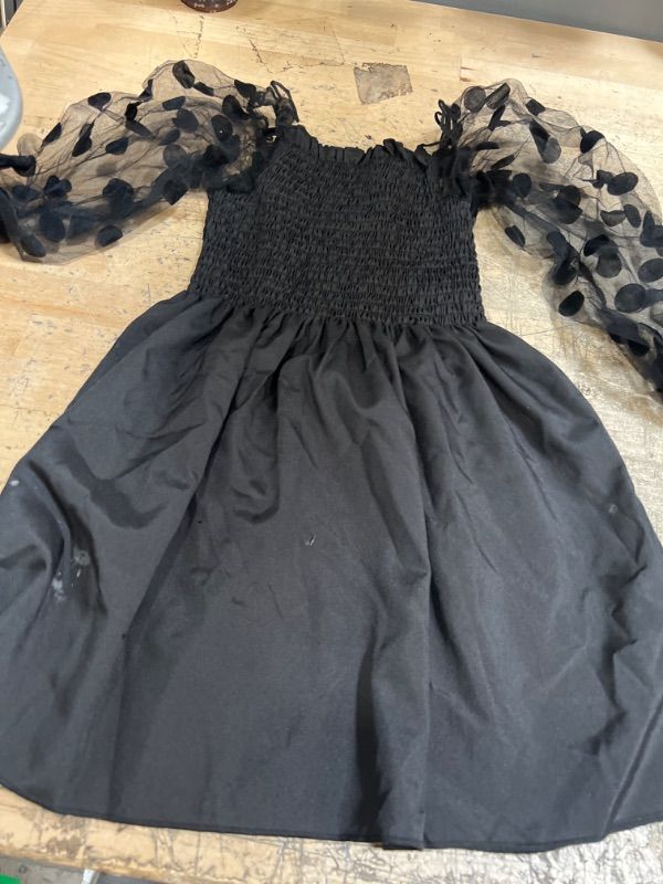 Photo 1 of Black off-shoulder dress size 110 for girl