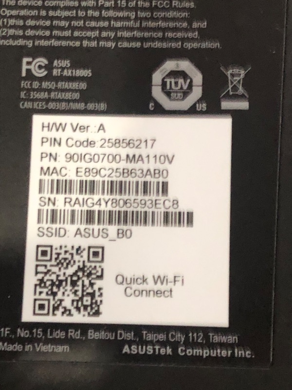 Photo 3 of ASUS RT-AX1800S Dual Band WiFi 6 Extendable Router, Subscription-Free Network Security, Parental Control, Built-in VPN, AiMesh Compatible, Gaming & Streaming, Smart Home