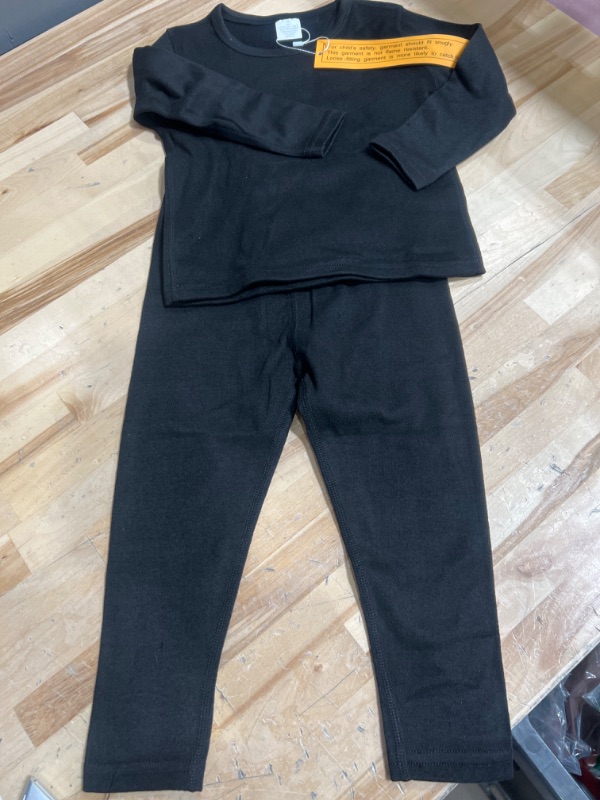 Photo 1 of Black long sleeve shirt and leggings toddler size 4 