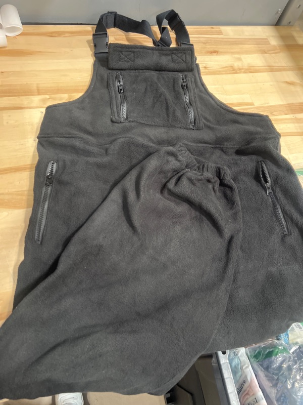 Photo 1 of Black fleece material overalls size large 
