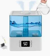 Photo 1 of 6L Humidifiers for Bedroom Large Room, Cool and Warm Mist Humidifiers for Nursery & Plants, Mist Top Fill Desk Humidifiers Essential Oil Diffuser with Adjustable Mist,360°Nozzle,Auto Shut-Off-BW