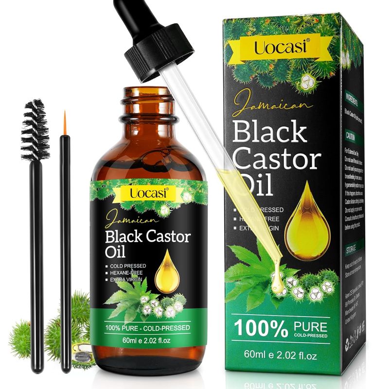 Photo 1 of Jamaican Black Castor Oil,100% Pure and Natural Organic Castor Oil Cold Pressed Glass Bottles, Hair Growth, Eyebrow Care, Skin Care, Nourishes and Hydrates.