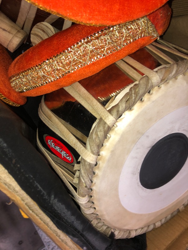 Photo 1 of MAHARAJA Basic Tabla Set, Student Tabla Set, Steel Bayan, Dayan, Hammer, Cushions & Cover - Perfect Tablas for Students and Beginners on Budget, Tabla Drums, Indian Hand Drums (PDI-IB)