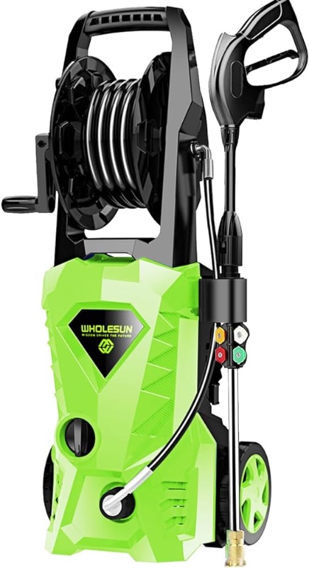 Photo 1 of WHOLESUN 3800PSI Electric Pressure Washer 2024 Newest 2.8GPM Power Washer 1600W High Pressure Cleaner Machine with 4 Nozzles Foam Cannon Powerwasher for Home use