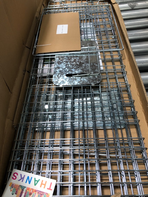 Photo 1 of 32" Live Animal Traps,Humane Animal Trap for Stray Cats up to 16.5 pounds, Raccoons, Squirrel, Skunk, Mole, Groundhog, Armadillo, Rabbit,Stainless Steel Foldable with Pedal Triggers