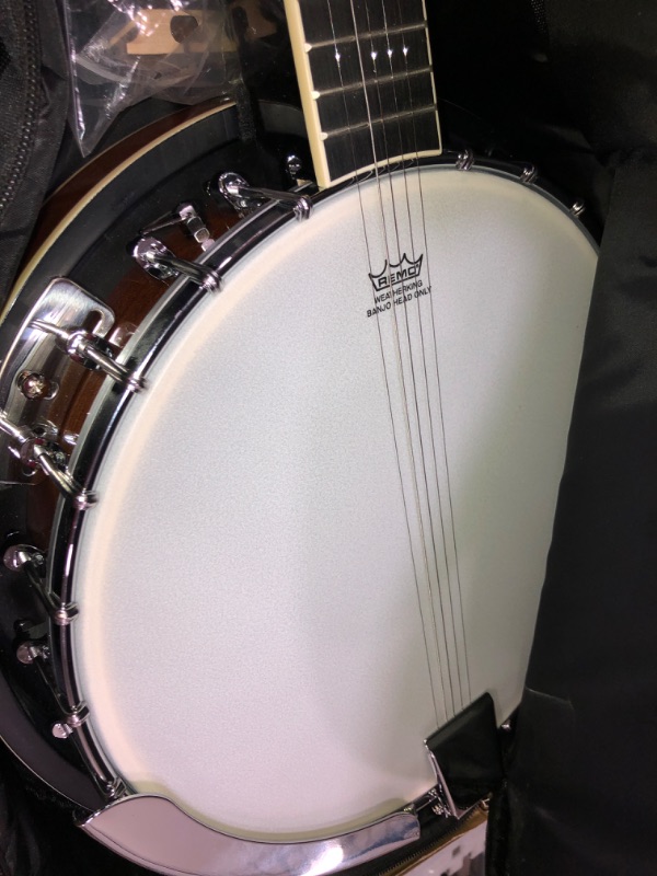 Photo 1 of Donner Banjo Full Size 5 String Tenor Banjolele Guitar with Banjo Kit Tuner Gig Bag, Stringed Musical Instruments for Adult Beginner?DBJ-200 Large Size