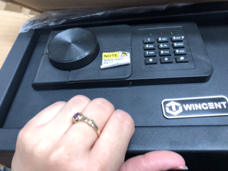 Photo 1 of WINCENTPRO Home Security Safe with Programmable Keypad Steel Safe Lock Box with Alarm System & Emergency Key for Office Home Hotel - Secure Documents Jewelry Money Valuables 0.3 Cubic Feet 12.21"×8.07"×7.88"