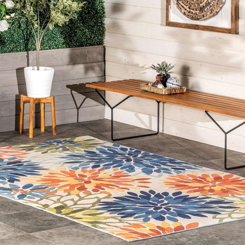 Photo 1 of 
nuLOOM Rosana Floral Machine Washable Indoor/Outdoor Area Rug, 2'-6" x 8', Multi