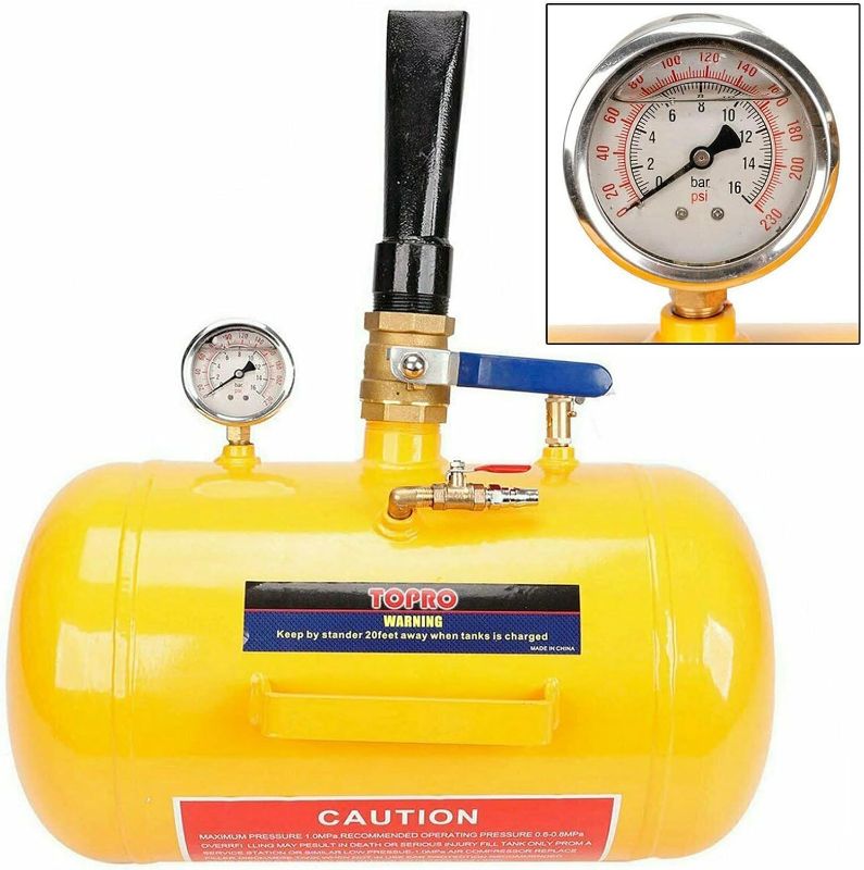 Photo 1 of BLACKHORSE-RACING 5 Gallon Air Tire Bead Seater - 145PSI Blaster Tool Seating Inflator w/Gauge Car Truck ATV Tank Heavy Duty Yellow