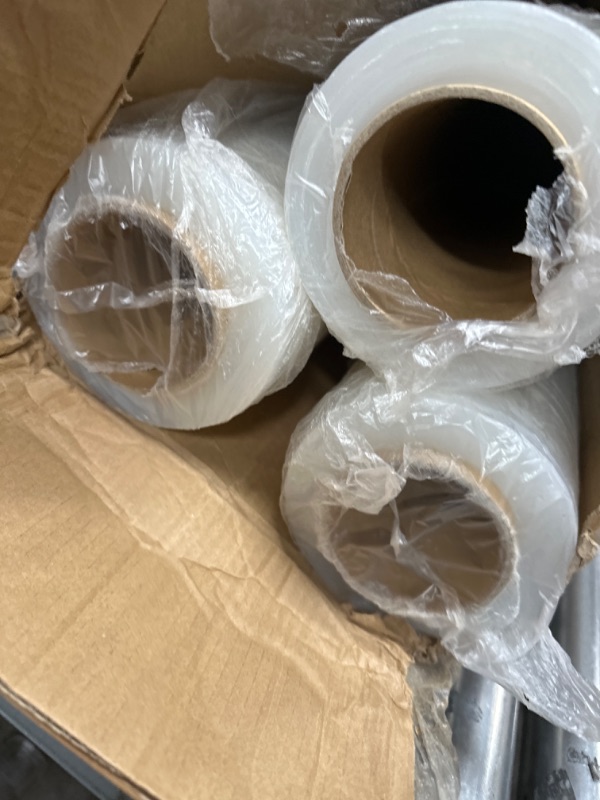 Photo 2 of BOMEI PACK Clear Stretch Wrap Industrial Strength 12" x 1000 Ft 3 Pack - 80 Gauge Thick - Clear Plastic Cling, Stretch Film Rolls for Packaging Moving Packing Pallets