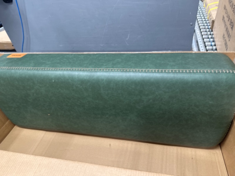 Photo 1 of VASAGLE EKHO Collection - Bench for Entryway Bedroom, Synthetic Leather with Stitching, Ottoman Bench with Steel Legs, Living Dining Room, Mid-Century Modern, Loads 660 lb, Forest Green ULOM076C01 Forest Green Standard