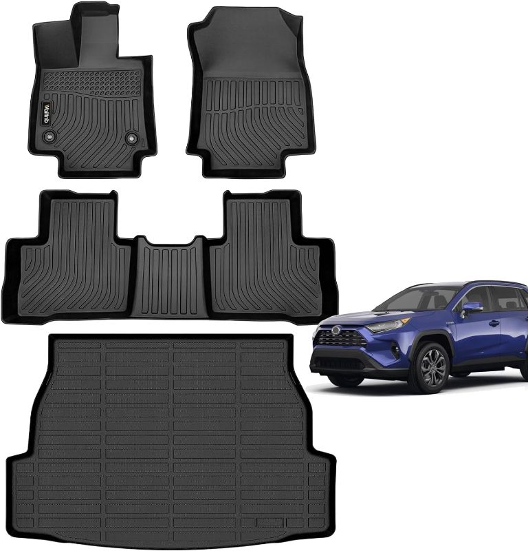 Photo 1 of Car Floor Mats & Cargo Trunk Liners Custom Fit for RAV4 Hybrid 2019-2023 All Weather Floor Mats for RAV4 Hybrid Durable Floor Liners Accessories for RAV4 Hybrid 19-23
