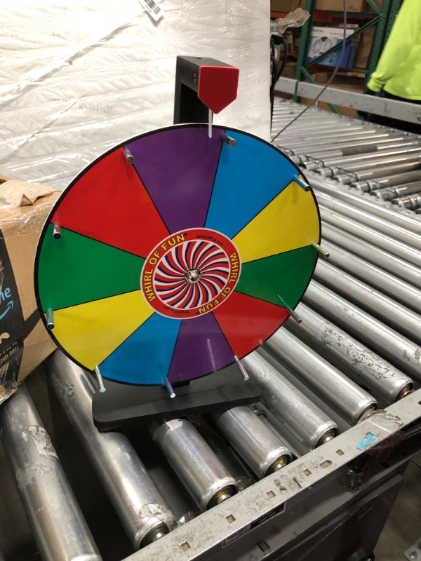 Photo 2 of 12 Inch Prize Wheel-Spinning Wheel for Prizes with Stand, 10 Color Slots, Heavy Duty, Erasable Whiteboard Surface, Easy Assembly, Tools and Marker Included, Made in USA