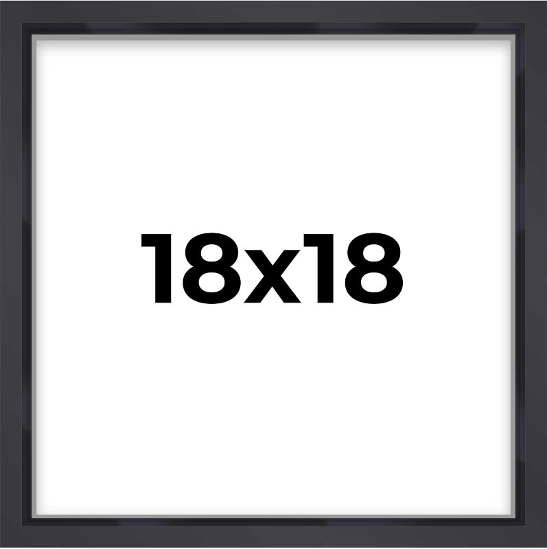 Photo 1 of 18x18 Shadow Box Frame Contemporary Black Finish | 1" Depth of Usable Space| Interior Size 18x18 Inches| UV Resistant Acrylic, Acid-Free Backing, Wall Hangers | Made in USA
