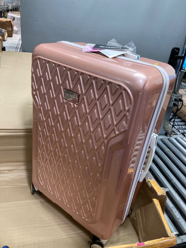 Photo 2 of BEBE Women's Luggage Stella 29" Hardside Check in Spinner, Telescoping Handles, Rose Gold, One Size
