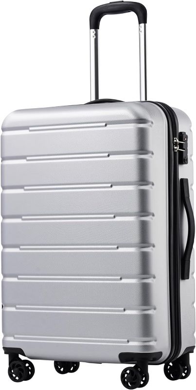 Photo 1 of Coolife Luggage Suitcase Carry-on Spinner TSA Lock USB Port Expandable (only 28’’) Lightweight Hardside Luggage (Silver, M(24in))